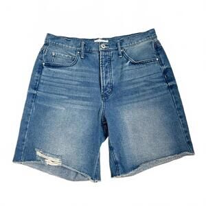 Jessica Simpson Relaxed High Waisted Distressed Frayed Button Fly Shorts Size 30